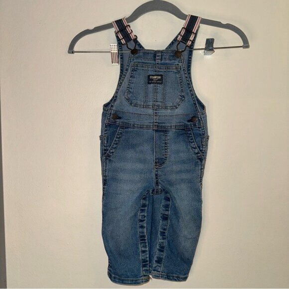 Oshkosh Bgosh Babies 24M Denim Snap Down Bottoms Overalls - Picture 1 of 4